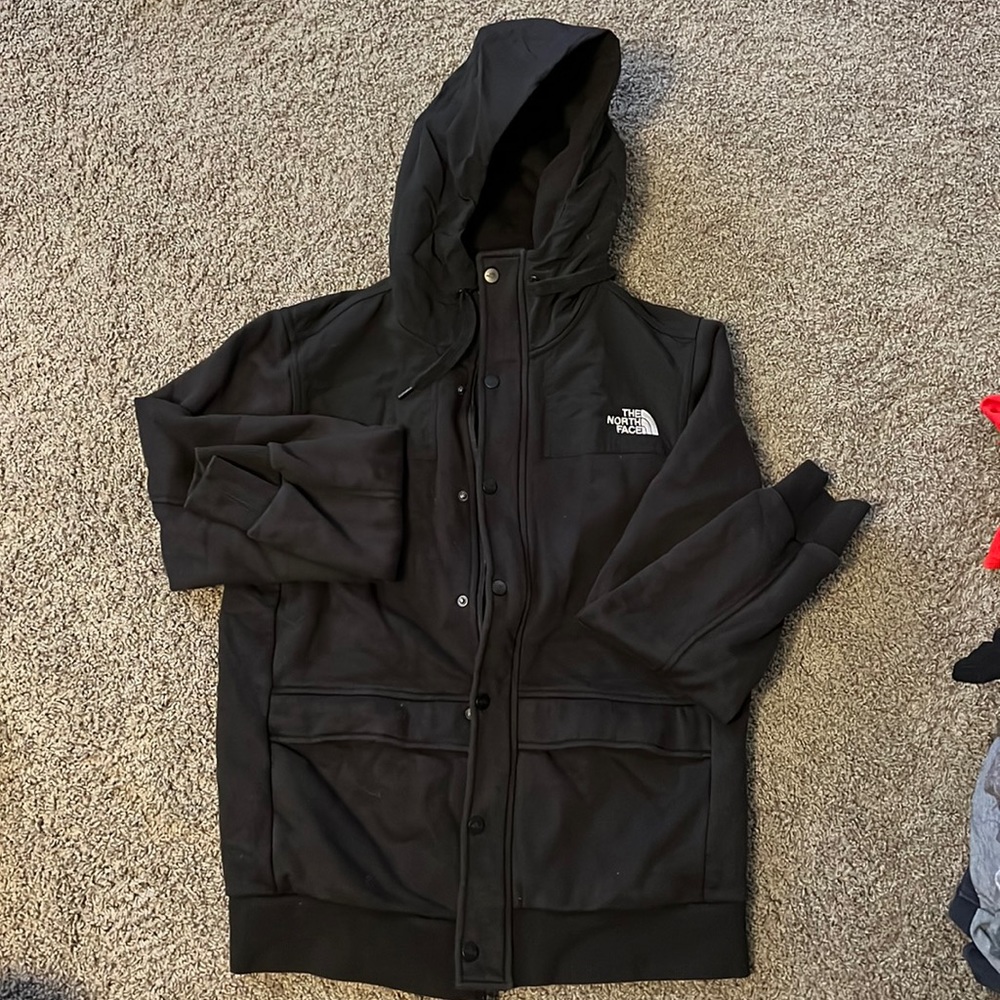 Northface, men’s jacket, button and zip, hood